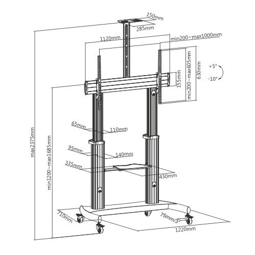 Стойка и крепление для информационной панели и ВКС IPmatika TTL07-610TW